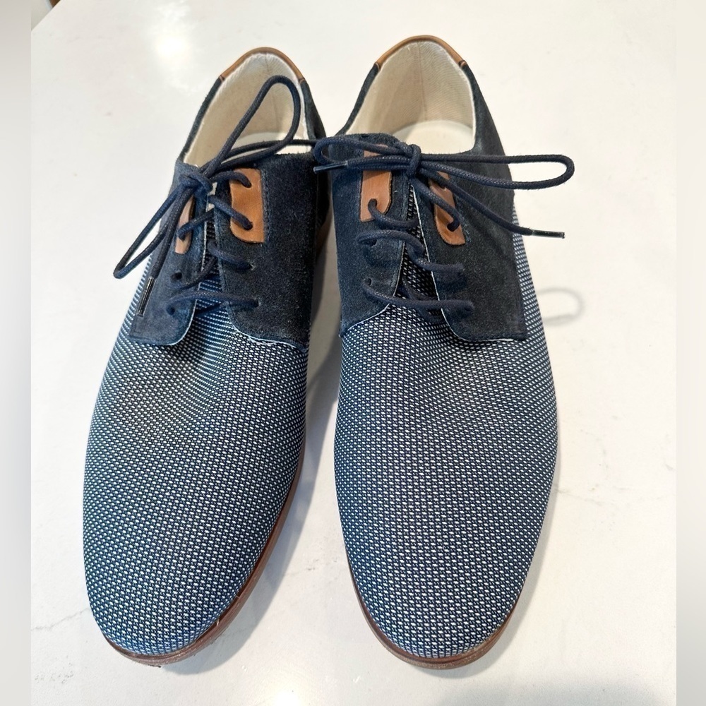 Bocage Innovation derby style blue suede leather white dots EU 42